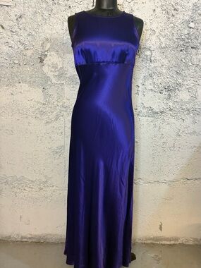 Purple Sleek Satin Evening Gown Vintage 90s